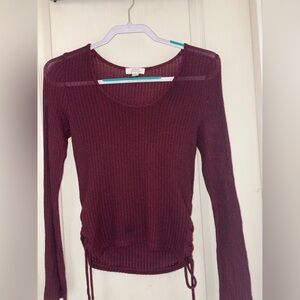 Sun & Shadow Deep Red Knit Top
